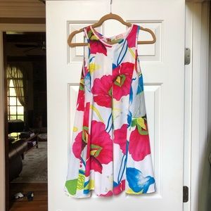 High neck floral mini dress